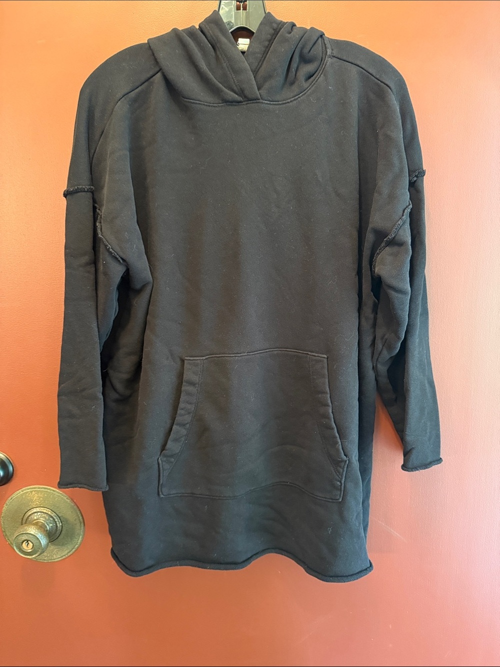 Eileen Fisher  Black Hooded Sweatshirt Pullover